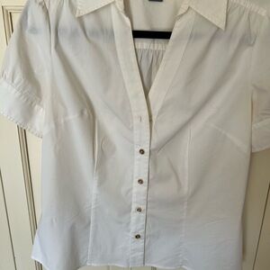 Ann Taylor White Button Down Shirt